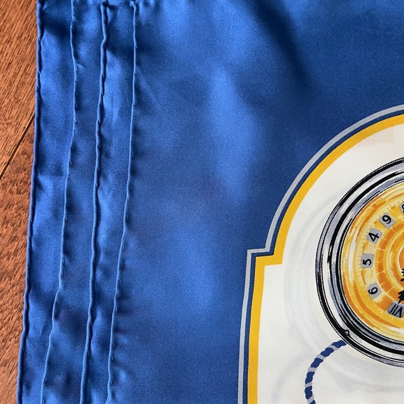 Vintage Rolex Geneva Silk Scarf 100% Silk Blue White NWOT - Picture 3 of 4